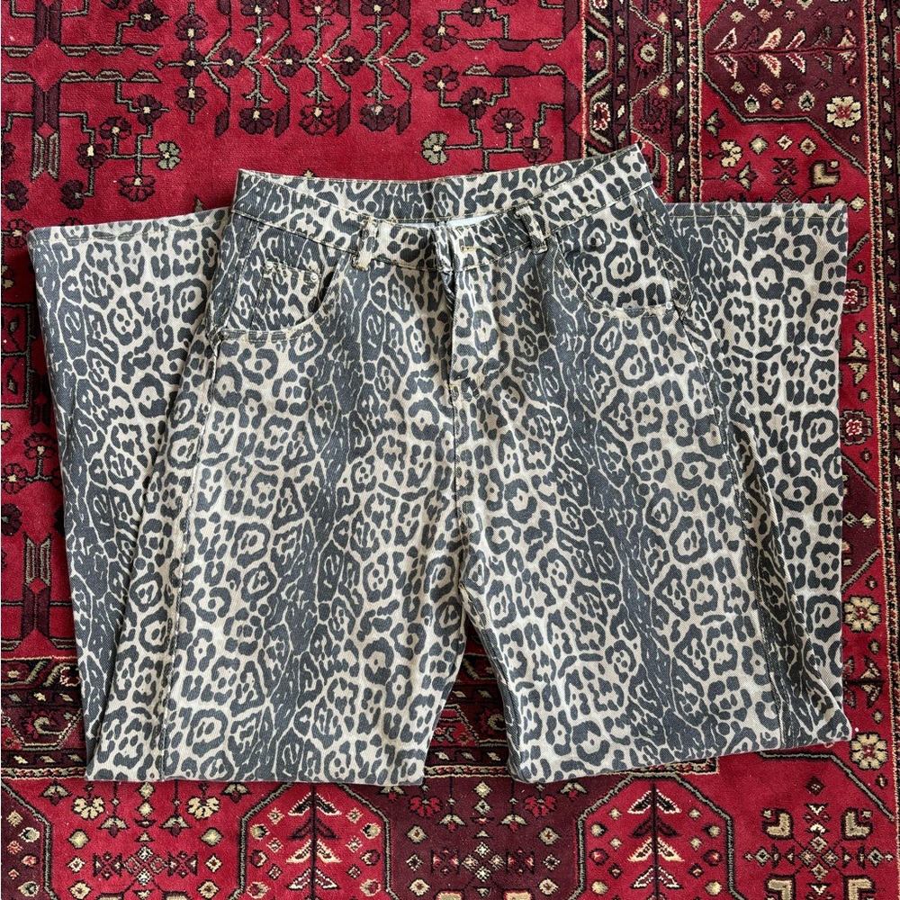 Leopard/cheetah print jeans